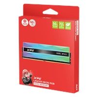 Adata Lancer Neon AX5U8000C3816G-DCLANRSG 32GB (2 x 16GB) DDR5 8000MHz, CL38, 1.45v, Silver RGB Eco System Memory, Using Eco-Friendly Material