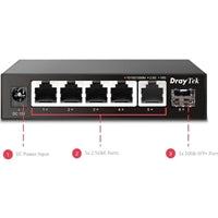 DrayTek VigorSwitch Q60x 5 Port 2.5G High Performance Unmanaged Switch