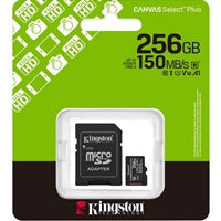 Kingston Canvas Select Plus 256GB Micro SD Claad 10 UHS-I Flash Card, Lifetime Warranty