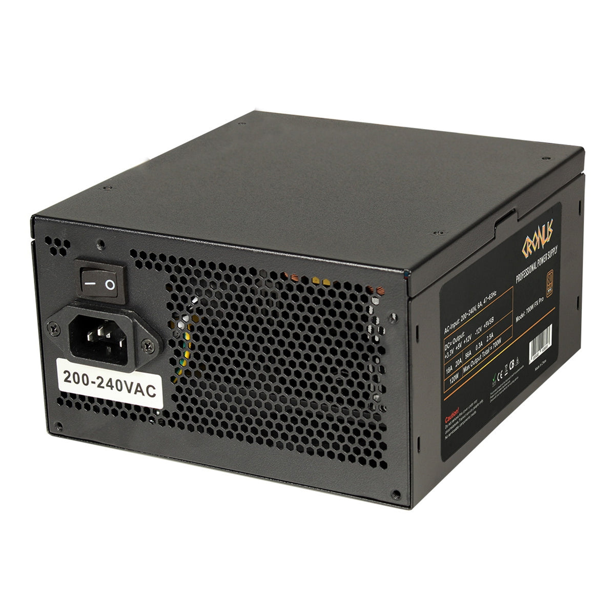 CRONUS 700ATV FX PRO 700W PSU, 140mm Silent Cooling Fan, 80 PLUS Bronze, Non Modular, Flat Black Cables, Supreme Performance