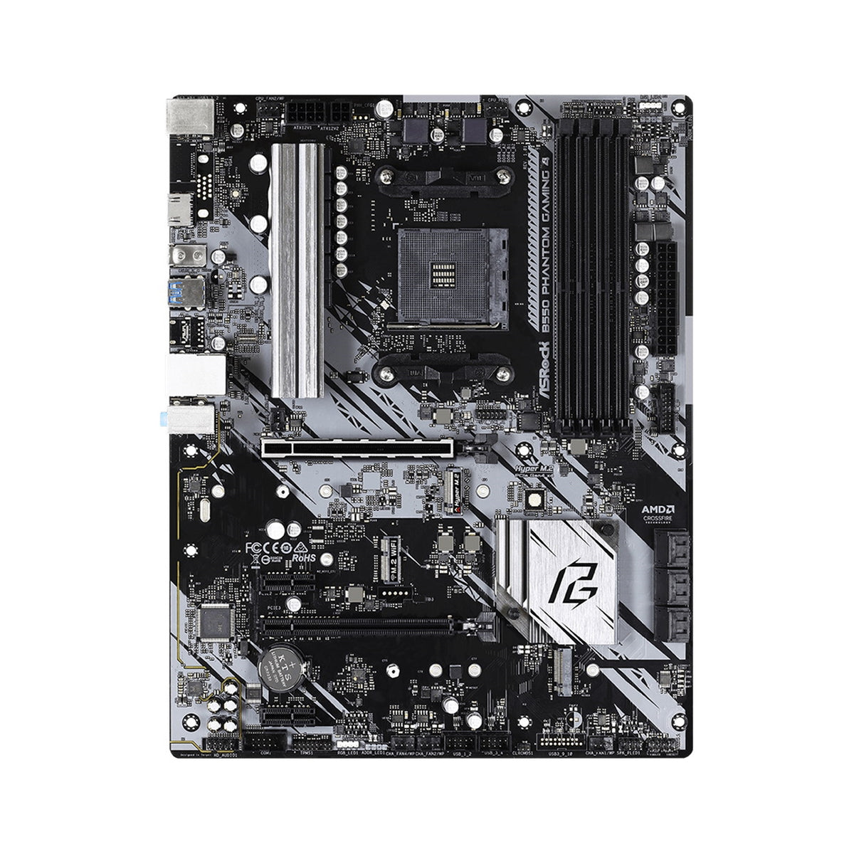 ASRock B550 Phantom Gaming 4 Super Alloy AMD AM4 Socket Motherboard, ATX, 4x DDR4 Slots, 2x M.2 Sockets, GbE LAN, 1x HDMI Port