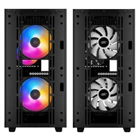 DeepCool MATREXX 40 3FS Case, Gaming, Black, Micro Tower, 1 x USB 3.0 / 1 x USB 2.0, Tempered Glass Side Window Panel, Mesh Front Panel for Optimized Airflow, Tri-Colour LED Fans, Micro ATX, Mini-ITX