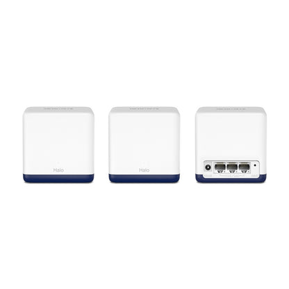Mercusys Halo H50G (3-pack) AC1900 Whole Home Mesh Wi-Fi System, 600 Mbps at 2.4 GHz + 1300 Mbps at 5 GHz, 3x Internal Antennas, 3x Gigabit Ports per Unit, Halo App, One Unified Network, Seamless Roaming