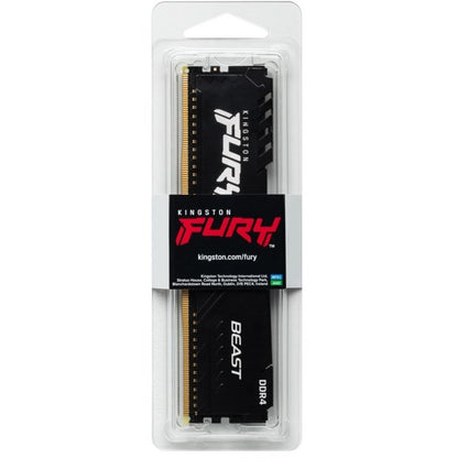 Kingston FURY Beast KF432C16BB/8 8GB (1x 8GB) DIMM System Memory, 3200MHz, DDR4, CL16, Black, Intel XMP