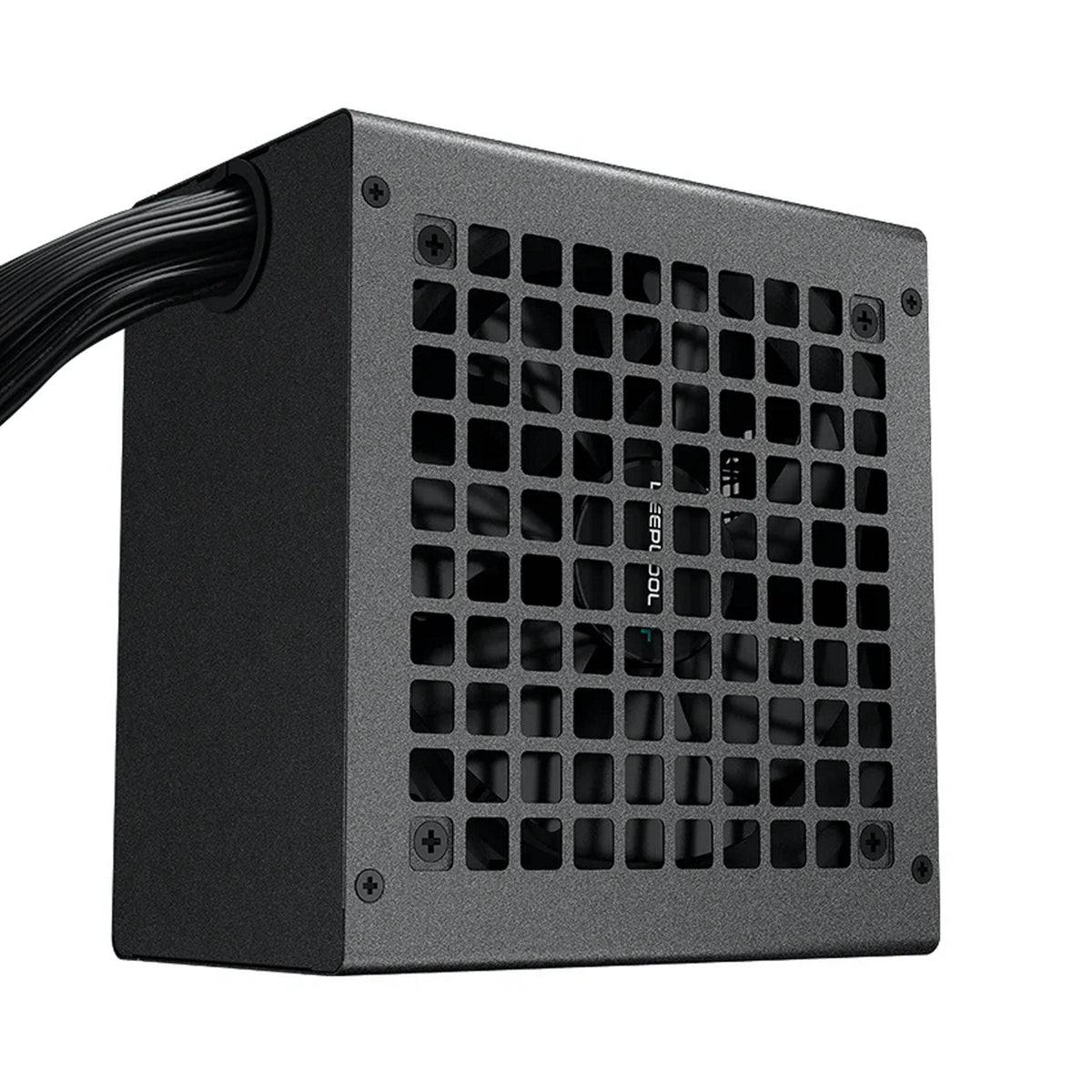 DeepCool PF600 600W PSU, 120mm Silent Hydraulic Bearing Fan, 80 PLUS White, Non Modular, UK Plug, Flat Black Cables, Efficient & Affordable