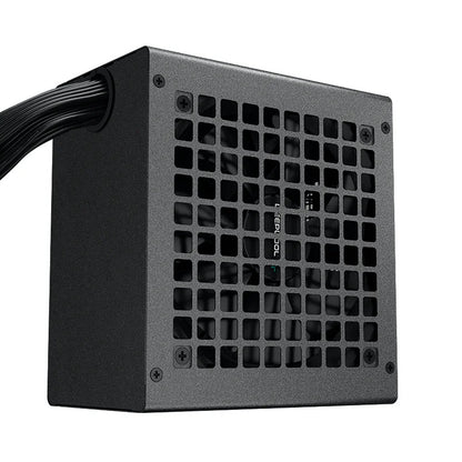 DeepCool PF600 600W PSU, 120mm Silent Hydraulic Bearing Fan, 80 PLUS White, Non Modular, UK Plug, Flat Black Cables, Efficient & Affordable