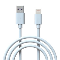 Prevo USB-LIGHTNING-2M Lightning Cable, USB 2.0 A (M) to Apple Lightning (M), 2m, White, MFI Certified, Fast Charging up to 2.1A, Data Sync Rate up to 480Mbps, Superior Design & Performance, Retail Box Packaging