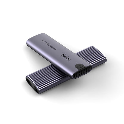 Netac M.2 NVMe/SATA External Enclosure, USB3.1, Aluminum, 10Gbps, USB C to C, USB C to A