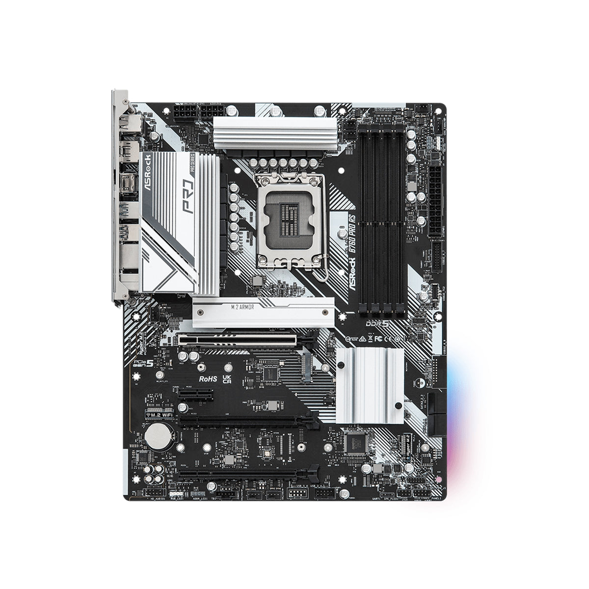 ASRock B760 PRO RS Intel 1700 Socket Motherboard, ATX, 4x DDR5 Slots, 3x M.2 Socket, Fitted I/O Shield, 2.5GbE LAN, 1x DisplayPort / 1x HDMI Port