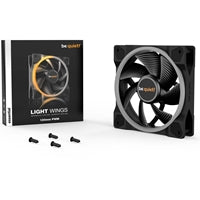 be quiet! Light Wings PWM Addressable RGB Fan, 120mm, 1700RPM, 4-Pin PWM Fan & 3-Pin ARGB Connectors, Black Frame, Black Blades, ARGB Lighting on Front & Rear