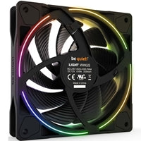 be quiet! Light Wings PWM High Speed Addressable RGB Fan, 120mm, 2500RPM, 4-Pin PWM Fan & 3-Pin ARGB Connectors, Black Frame, Black Blades, ARGB Lighting on Front & Rear