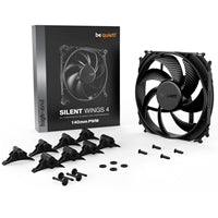 be quiet! Silent Wings 4 PWM Black Fan, 140mm, 1100RPM, 4-Pin PWM Fan Connector, Black Frame, Black Blades, Optimized Fan Blades for High End Performance, 2 Mounting Options