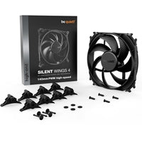 be quiet! Silent Wings 4 PWM High Speed Black Fan, 140mm, 1900RPM, 4-Pin PWM Fan Connector, Black Frame, Black Blades, Optimized Fan Blades for High End Performance, 2 Mounting Options
