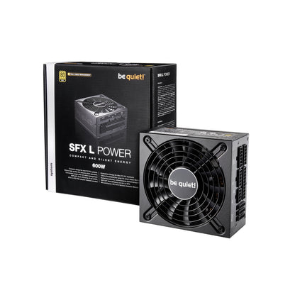 be quiet! SFX L Power 600W PSU, 80 PLUS Gold, SFX-to-ATX Adapter, Temperature Controlled 120mm Fan, 3 Year Warranty