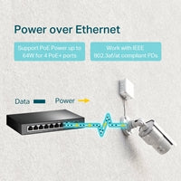TP-Link TL-SG1008P 8-Port Metal Gigabit Desktop PoE Switch with 4-Port PoE+ (64W)