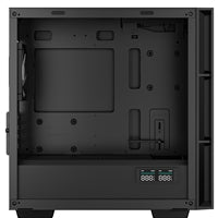 DeepCool CH360 Digital Gaming Case Black Mid Tower with Tempered Glass Side Window Panel, Advanced Cooling, USB 3.0/USB-C Ports, Pre-Installed Fans, Micro ATX/Mini-ITX
