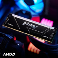Kingston FURY Beast KF432C16BB2A/8 8GB (1x 8GB) DIMM System Memory, 3200MHz, DDR4, CL16, Black, RGB, Intel XMP