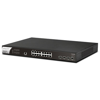 DrayTek VSPQ2200XB-K VigorSwitch PQ2200xb 16 Port 2.5 GbE POE+ Managed Layer 2+ Switch with 4x POE++ Ports and 4x 10GbE SFP+ Ports