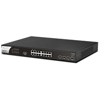 DrayTek VSPQ2200XB-K VigorSwitch PQ2200xb 16 Port 2.5 GbE POE+ Managed Layer 2+ Switch with 4x POE++ Ports and 4x 10GbE SFP+ Ports