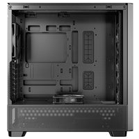Antec FLUX Mid Tower PC Case - Tempered Glass, Black/Wood, 5 PWM Fans, USB-C, E-ATX/ATX/mATX/ITX Compatibility