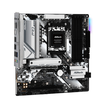 ASRock B650M Pro RS AMD AM5 Socket Motherboard, Micro-ATX, 4x DDR5 Slots, 3x M.2 Sockets, Fitted I/O Shield, 2.5GbE LAN, 1x DisplayPort / 1x HDMI Port