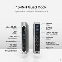 Plugable TBT4-UDZ ThunderBolt 4 Quad Monitor 100W USB-C PD 2.5GbE Docking Station