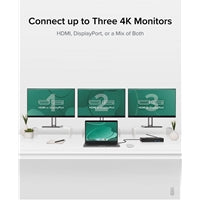 Plugable UD-6950PDZ USB-C Triple Monitor 4K 60W USB-C PD Docking Station