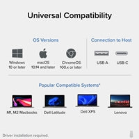 Plugable UD-6950H Universal Dual Monitor 4K USB-A/USB-C DisplayLink Certified Docking Station