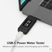 Plugable USBC-VAMETER3 Pass-Through USB-C VA Meter for High Power Devices