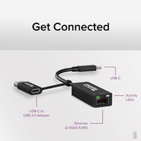 Plugable USBC-E2500 USB-A/USB-C to 2.5GbE Gigabit Ethernet Adapter