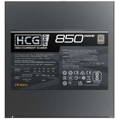 Antec HCG850 PRO Platinum ATX 3.1 Power Supply - 850W, Fully Modular, 80 PLUS Platinum Certified, Silent Fan, High-Performance Gaming PSU