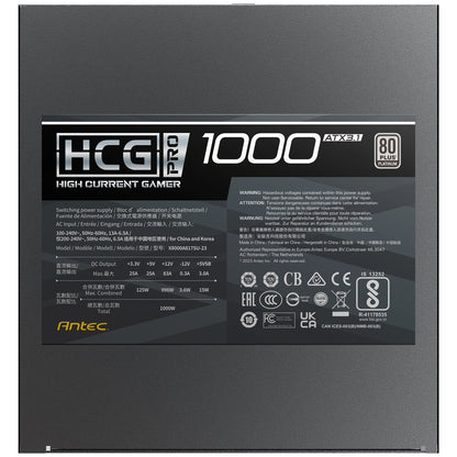 Antec HCG1000 PRO Platinum ATX 3.1 Power Supply - 1000W, Fully Modular, 80 PLUS Platinum Certified, Silent Fan, High-Performance Gaming PSU