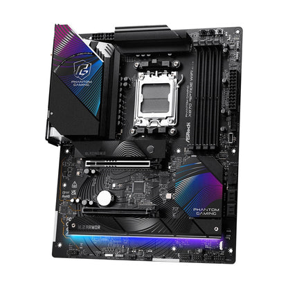 ASRock X870 RIPTIDE WIFI AMD AM5 Socket Motherboard, ATX, 4x DDR5 Slots, 3x M.2 Sockets, Fitted I/O Shield, 2.5GbE LAN, Wi-Fi 7, 1x HDMI Port / 2x USB-C (USB4)