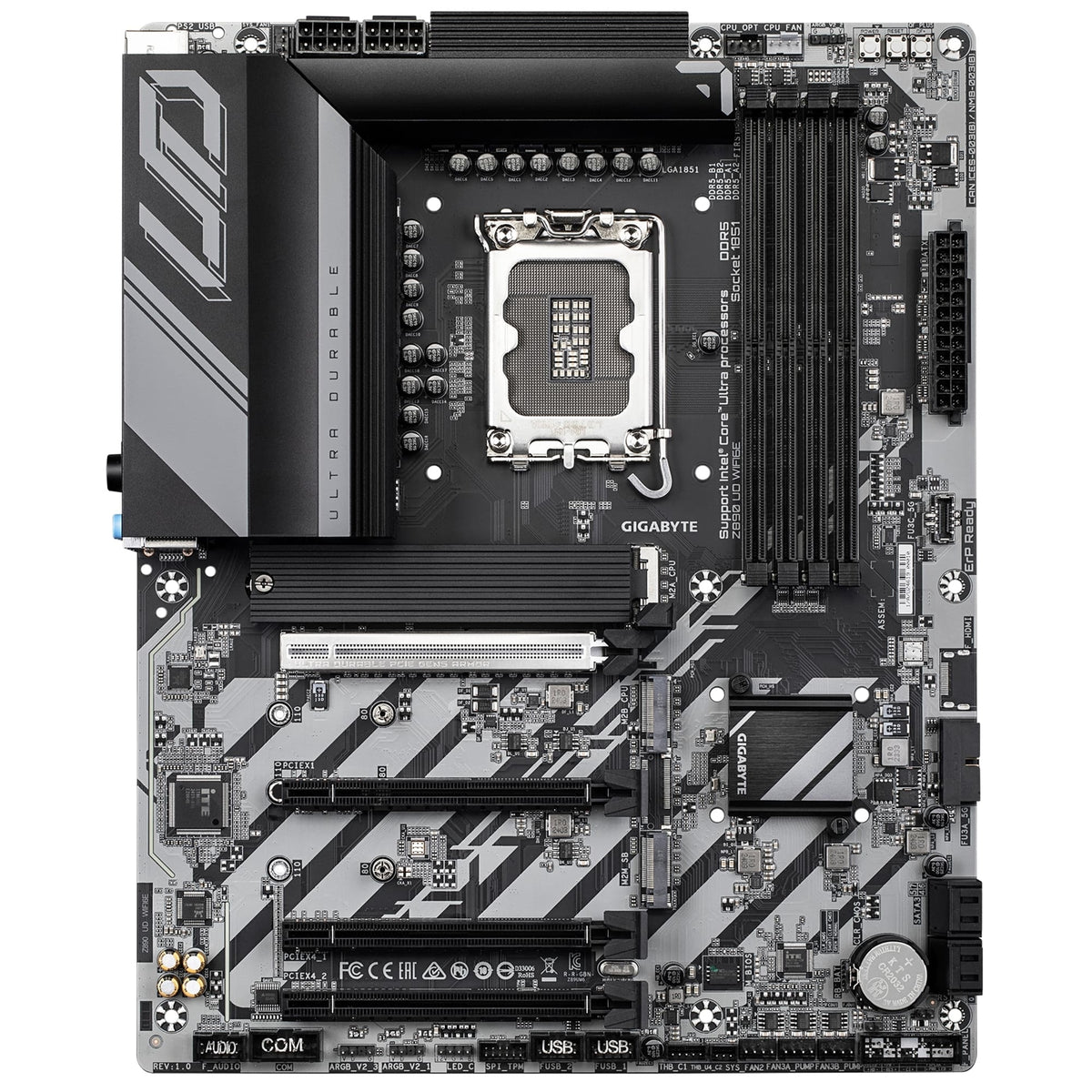 Gigabyte Z890 UD WIFI6E Ultra Durable Intel 1851 Socket Motherboard, ATX, 4x DDR5 Slots, 3x M.2 Sockets, 2.5GbE LAN, Wi-Fi 6E, 1x DisplayPort / 1x USB-C (USB4)