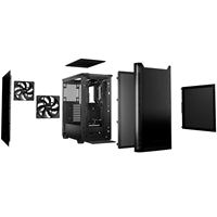 be quiet! Pure Base 501 ATX Mid Tower PC Case – Sleek Black Design, High-Airflow with 2 x Pure Wings 3 140mm Fans, USB-C Front Port, Water-Cooling Ready, Tool-Free Installation, Noise-Optimized