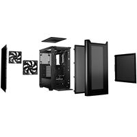 be quiet! Pure Base 501 Airflow Black ATX Mid Tower Case with USB-A, USB-C, 2 x Pure Wings 2 140mm Black PWM Fans, Sleek Front Panel and Airflow Cover