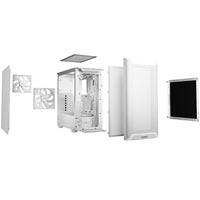 be quiet! Pure Base 501 Airflow White ATX Mid Tower Case with USB-A, USB-C, 2 x Pure Wings 2 140mm Black PWM Fans, Sleek Front Panel and Airflow Cover