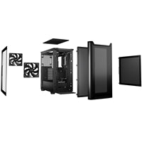 be quiet! Pure Base 501 Airflow Window Black ATX Mid Tower Case with USB-A, USB-C, 2 x Pure Wings 2 140mm Black PWM Fans, Sleek Front Panel and Airflow Cover