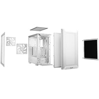be quiet! Pure Base 501 Airflow Window White ATX Mid Tower Case with USB-A, USB-C, 2 x Pure Wings 2 140mm Black PWM Fans, Sleek Front Panel and Airflow Cover