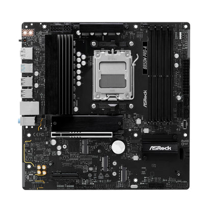 ASRock B850M Pro-A AMD AM5 Socket Motherboard, Micro-ATX, 4x DDR5 Slots, 3x M.2 Sockets, 2.5GbE LAN, 1x DisplayPort / 1x HDMI Port