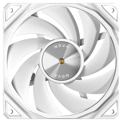 Antec NOVA 120 PWM Fan, White, High-Performance Cooling with Fluid Dynamic Bearing, Precise Three-Phase Speed Control, Industrial-Grade Metal Construction, and Dustproof Design
