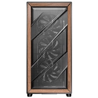 Antec Flux SE Full Tower PC Case with Solid Side Panel, Black/Wood, 5x Pre-Installed Fans, USB Type-C, E-ATX/ATX/mATX/mITX Compatibility