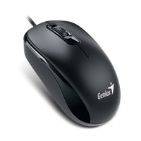 Genius DX-110 Wired USB-Type C Plug and Play Mouse, 1000 DPI Optical Tracking, 3 Button with Scroll Wheel, Ambidextrous Design with 1.5m Cable, Black