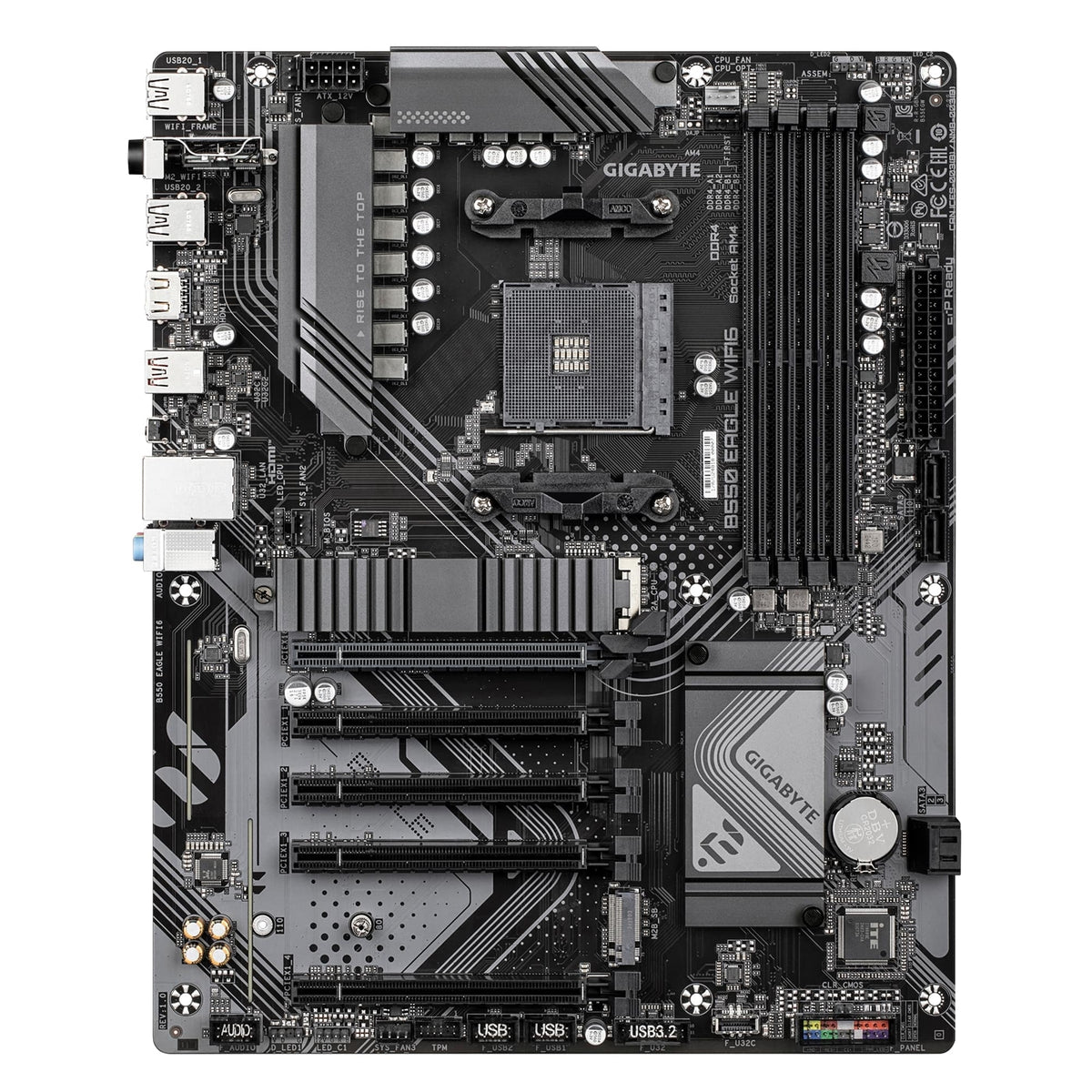 Gigabyte B550 EAGLE WIFI6 AMD AM4 Socket Motherboard, ATX, 4x DDR4 Slots, 2x M.2 Sockets, GbE LAN, Wi-Fi 6, 1x HDMI Port
