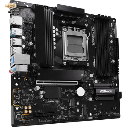 ASRock B850M Pro-A WiFi AMD AM5 Socket Motherboard, Micro-ATX, 4x DDR5 Slots, 3x M.2 Sockets, 2.5GbE LAN, Wi-Fi 6E, 1x DisplayPort / 1x HDMI Port