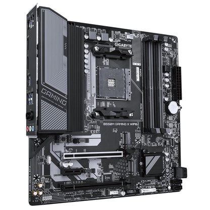 Gigabyte B550M GAMING X WIFI6 AMD AM4 Socket Motherboard, Micro-ATX, 4x DDR4 Slots, 2x M.2 Sockets, Fitted I/O Shield, GbE LAN, Wi-Fi 6, 1x DisplayPort / 1x HDMI Port