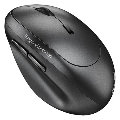 Genius Ergo 8350S Wireless Ergonomic Vertical Mouse, Blutooth & 2.4 GHz, Adjustable DPI levels up to 2400 DPI, 5 Button with Scroll Wheel, Dark Grey