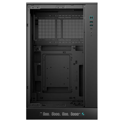 DeepCool CH270 Digital Micro-ATX Case, Mini-Tower PC Case with Tempered Glass Side Panel, USB-C Port, High Airflow Support for 360mm Radiator, ATX PSU, Black