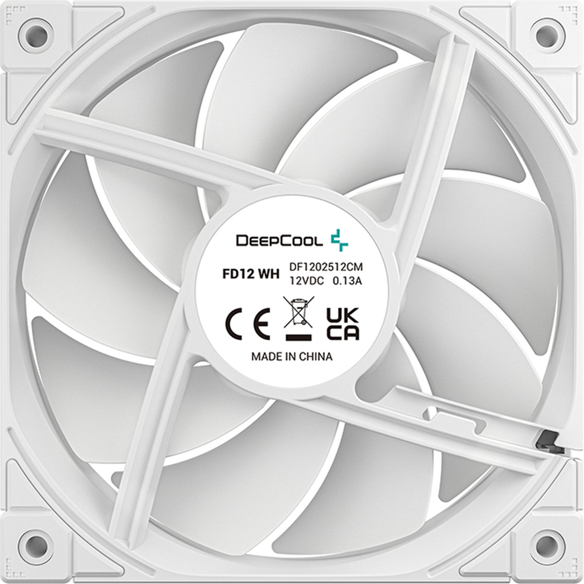 DeepCool FD12 120mm Case Fan 3-Pack, PWM Control, High Airflow, Low Noise, Hydro Bearing, White, Anti-Vibration Pads, 4-Pin Connector