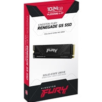 Kingston FURY Renegade (SFYR2S/1T0 ) 1TB NVMe SSD, M.2 Interface, PCIe 5.0 x4 NVMe, 2280, Up to 14,200MB/s read, 11,000MB/s write, Limited 5-year warranty with free technical support.